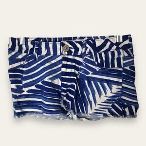 Express Blue & White Shorts Cut Off Summer Tropical Beach Vacation Size 00